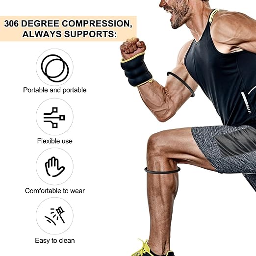 4pcs Patellar Tendon Support Straps, Silicone Patella Bands Fixed Leg Elastic Stabilizer Knee Brace Accessories for Basketball Running Sports Soccer Hiking Jumpers Volleyball (Black + Gray)