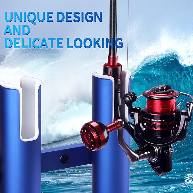 Marinebaby Fishing Rod Holder Aluminum, 3/4 Link Tube, Aluminum 4 Rod Rack, Suit Boats & Yacht