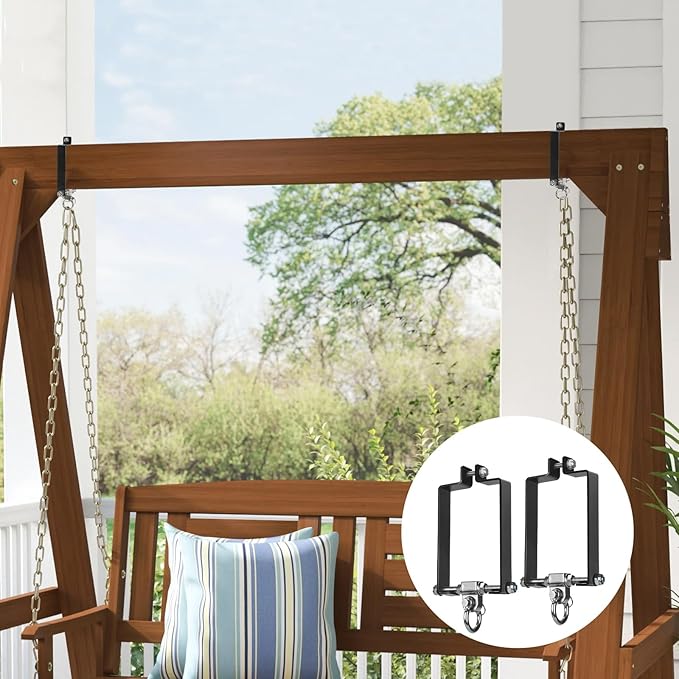 Heavy Duty Swing Hanger Swing Set Accessories for Wooden Sets Snap Hooks Hardware Swing Set Attachments Porch Playground Indoor/Outdoor 660LB Capacity (2 Pcs)