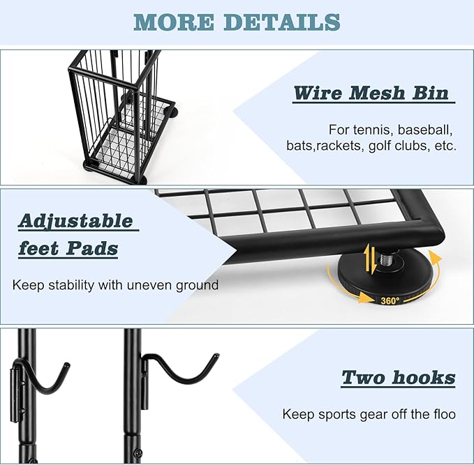 melos 7 Tier Basketball Ball Storage Rack