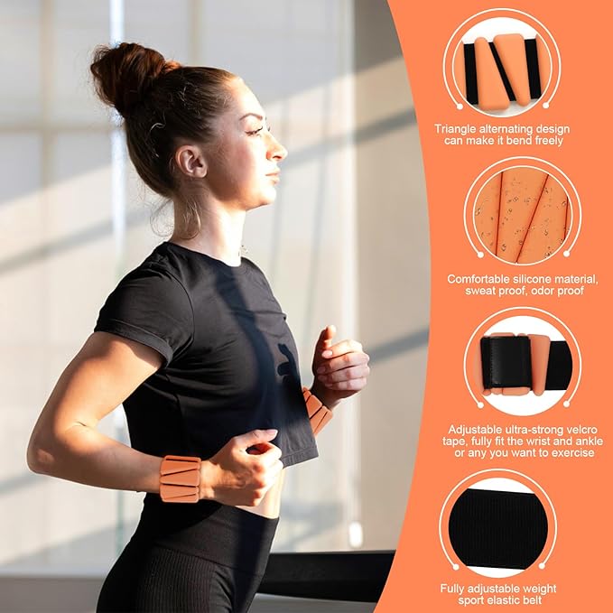 Adjustable Wrist Weights Set of 2 (1Lbs Each)