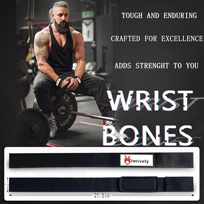 Lifting Straps, Wrist Straps for Weightlifting, Bodybuilding, Powerlifting, Deadlifts, Gym Straps for Workout,Strength Training,Padded Cotton Wrist Wraps/Wrist Straps (1 Pair)