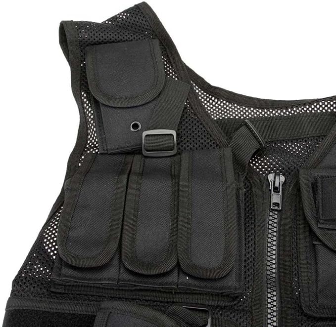 Lixada Tactical Vest Lightweight Breathable Polyester Sports Vest Outdoor Training Vest Adjustable for Adults