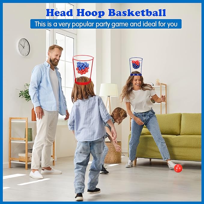 Meooeck 10 Pack Head Hoop Basketball Party Game 60 Ball