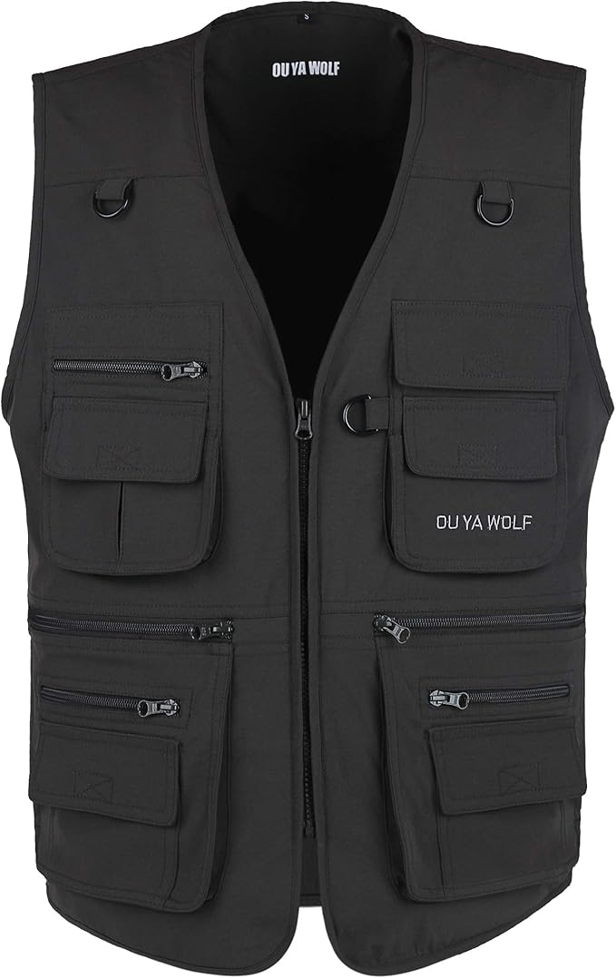 Men's Utility Work Hunting Travel Fishing Multi-Pockets Outdoor Vests