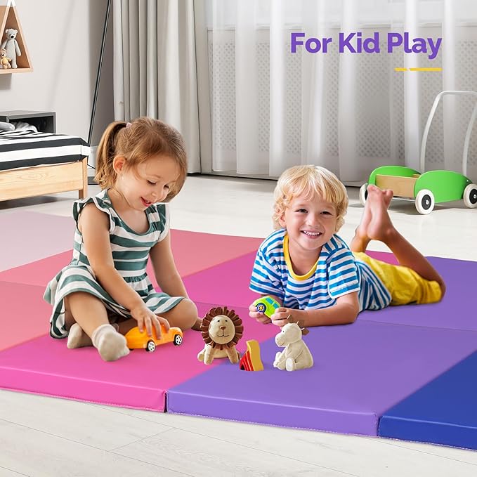 5 Folding Gymnastics Gym Exercise Aerobics Mat 1.5" Thick