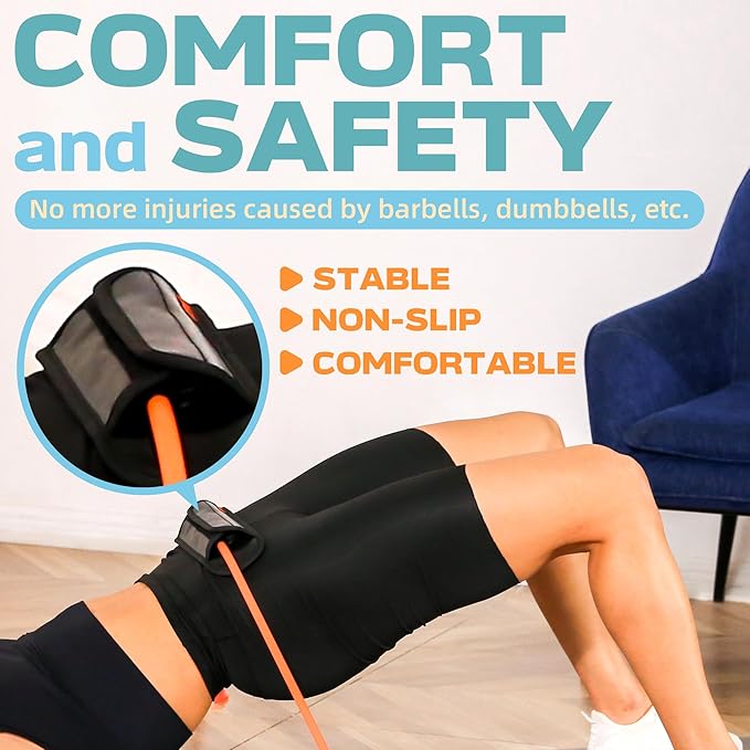 Hip Thrust Belt (30/40/50lbs), Portable 7 Weights 120lbs