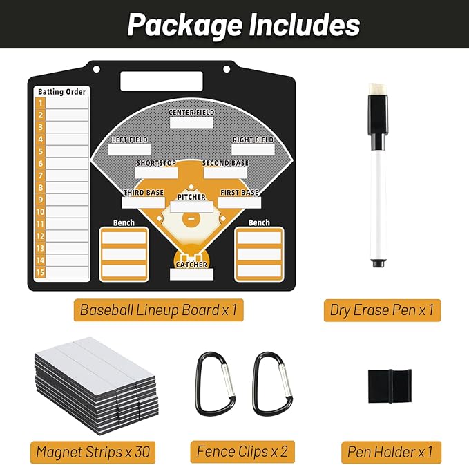Magnetic Baseball Lineup Board for Coach
