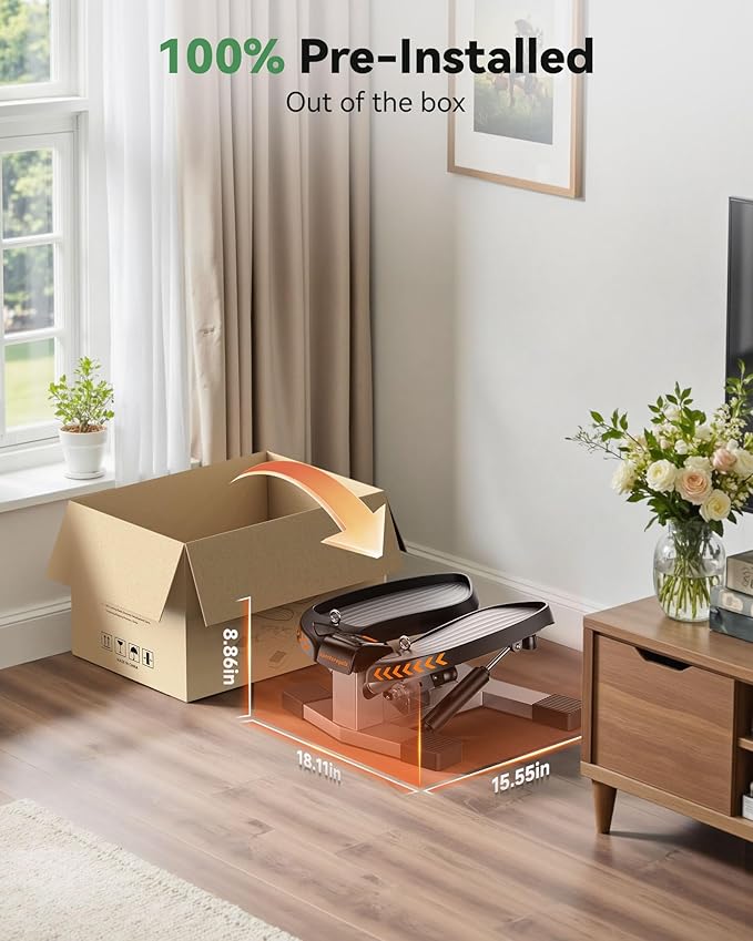 Sportsroyals Stair Stepper,Twist/Mini Stepper for Exercise at Home,Step Machine with Resistance Bands for Full Body Workout, 350lbs+ Capacity