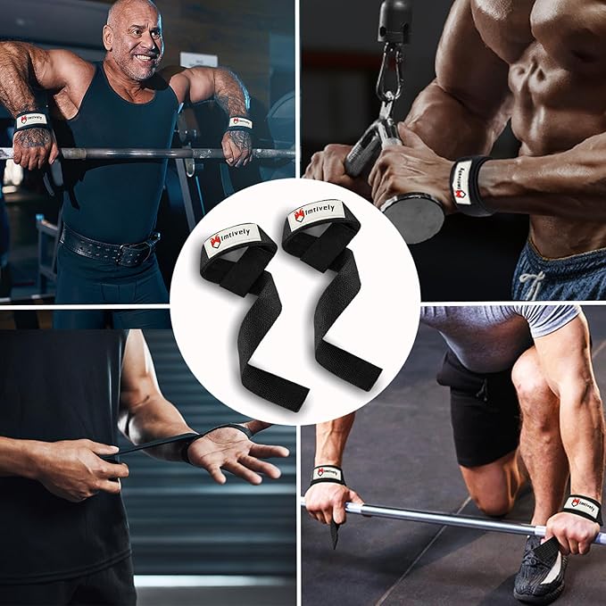 Lifting Straps, Wrist Straps for Weightlifting, Bodybuilding, Powerlifting, Deadlifts, Gym Straps for Workout,Strength Training,Padded Cotton Wrist Wraps/Wrist Straps (1 Pair)