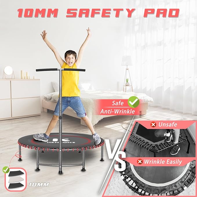 40"/48" Rebounder Trampoline for Adults with Bungee 450/550LBS Quiet