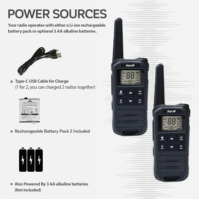 Long Range Walkie Talkies for Adult with NOAA 22 Modifiable &1400mAh Li-ion