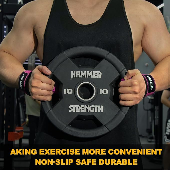 Lifting Straps for Weightlifting, Lifting Wrist Straps for Gym Strength Training, Neoprene-padded Wrist Cushion - Men & Women
