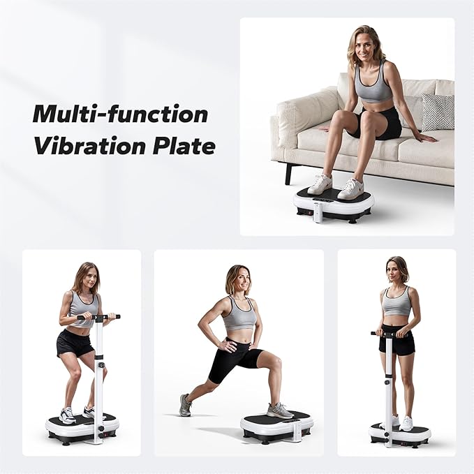 MERACH Vibration Plate Exercise Machine, Vibrating Plate Exercise Machine with Handrails, Full Body Vibration Platform for Women Men, Exercise Equipment for Home