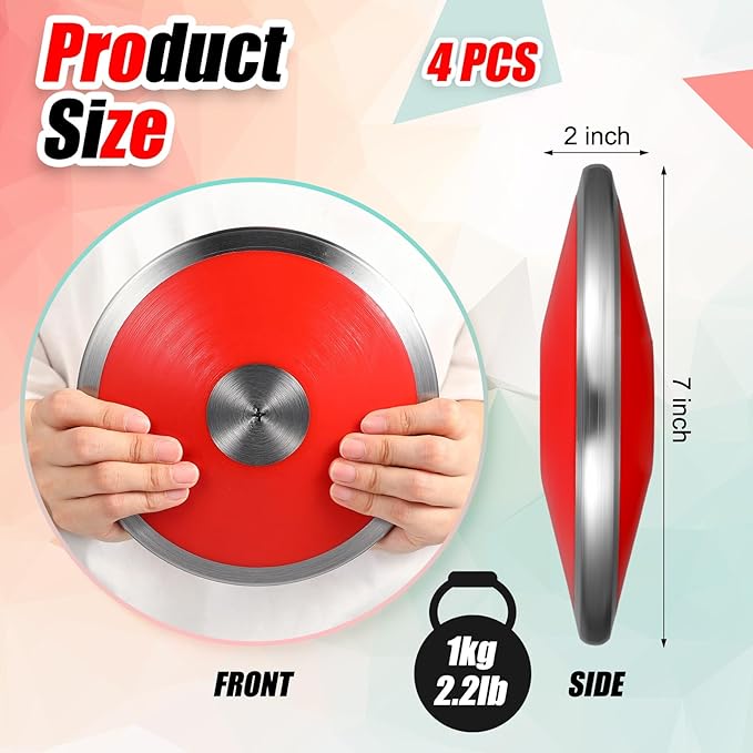 4 Pcs 1kg Sports Training Discus Boys Girls