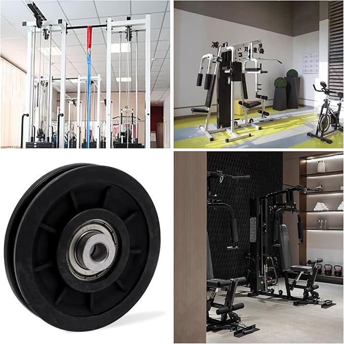 90mm/3.5" Universal Nylon Bearing Gym Pulley Wheel, Weight Pulley System Replacement for Home Gym Equipment Part, Cable Machine, Garage Door Pulleys System