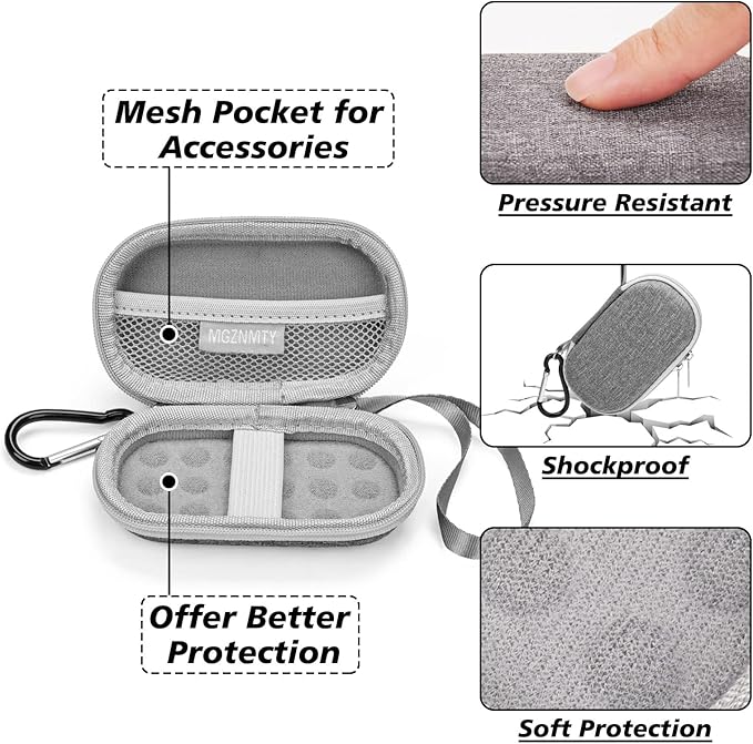 MGZNMTY Portable Hard Travel Case for AliveCor Kardia Mobile Heart Monitor Personal EKG/KardiaMobile 6-Lead Rate Monitoring Devices (Case Only)(Gray)