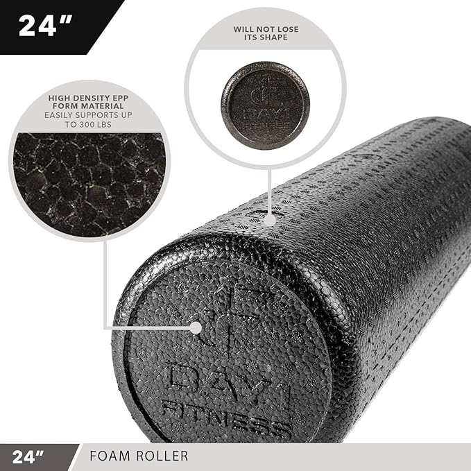 High-Density Round Foam Rollers - 4 Size and 8 Color