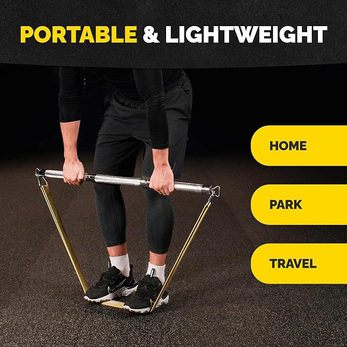 Heavy Duty Steel Resistance Band Bar - Portable