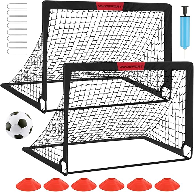 Kids Soccer Goals for Backyard Set - 2 4' x 3' Portable