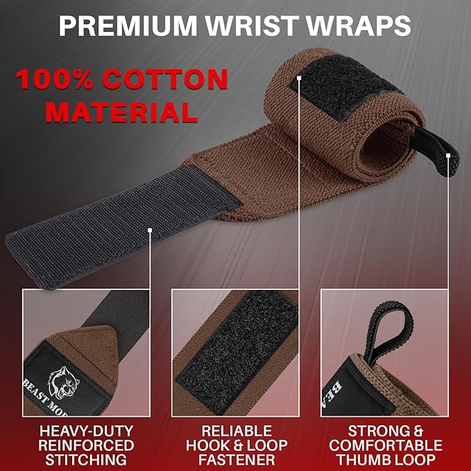 TECEUM Weightlifting 18" & 12" Wrist Wraps with Thumb Loop ā Heavy Duty Wrist Workout Braces for Men and Women ā Ideal for Powerlifting, Strength Training, Bodybuilding