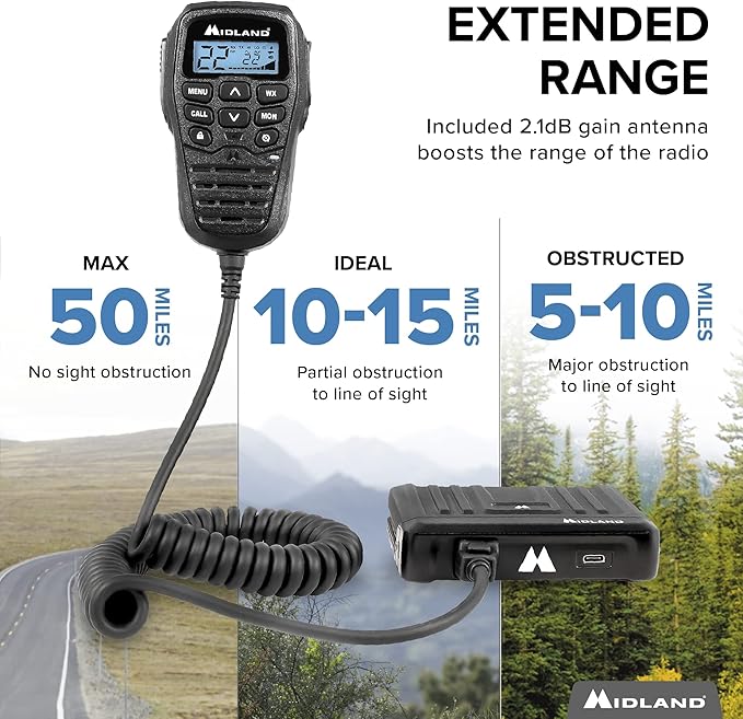 Midland – MXT275 MicroMobile® GMRS Radio – 15 8 Repeater