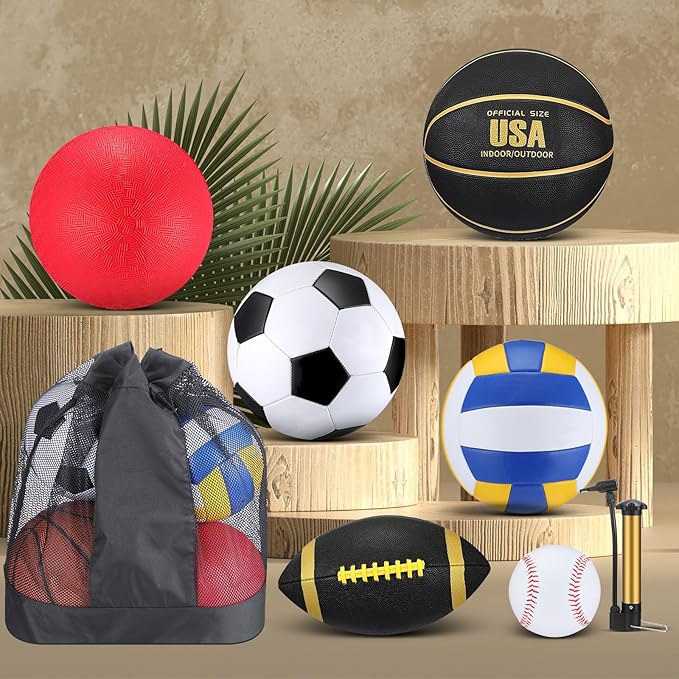 Libima 6 Pcs Multi Sport Ball Set Official