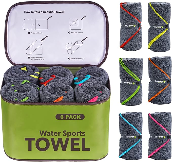 4Monster 4 Pack Microfiber Camping Towel Quick Dry