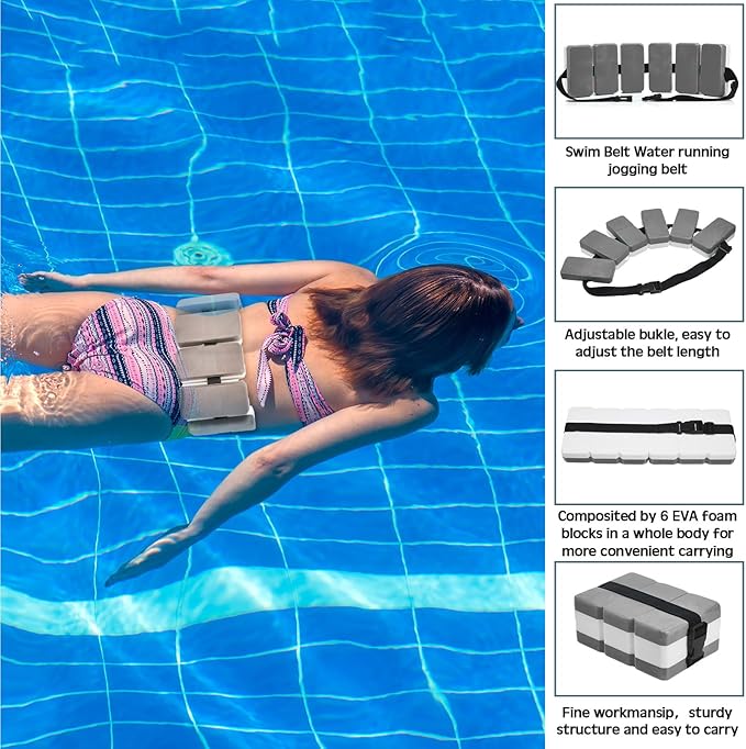 5 Pcs Aquatic Exercise Set Including 2 Ankle Swimming Weights 2 Lightweight Aquatic Exercise Dumbbells and Swim Belt Pool Exercise Equipment for Aquatic Aerobics Exercise