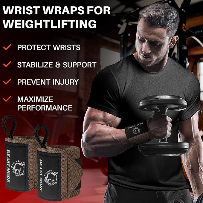 TECEUM Weightlifting 18" & 12" Wrist Wraps with Thumb Loop ā Heavy Duty Wrist Workout Braces for Men and Women ā Ideal for Powerlifting, Strength Training, Bodybuilding