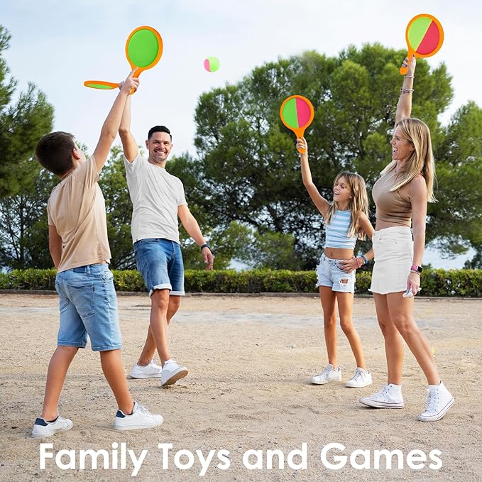 Kids Games Toss Catch Toys : Toss and 6 Paddles 6 Balls 3-12 Toddler 3Pack
