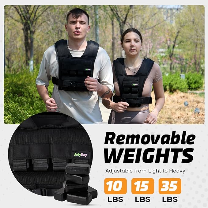Adjustable Weighted Vest for Men ā 20 LBS | 35 LBS Compact Fitness Vest with Durable Oxford Cloth, Ideal for Running, Cardio, CrossFit, Gym, Core Balance, Posture Support, and Strength Training