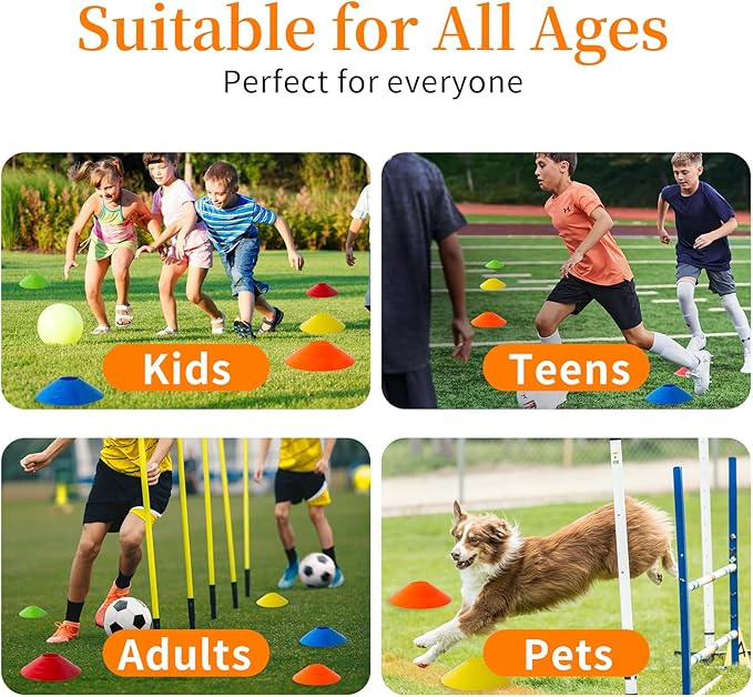 60 Pcs Agility Soccer Cones Set - Sports