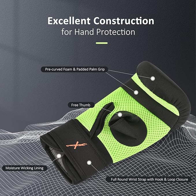 MaxxMMA Neoprene Washable Heavy Bag Gloves - Boxing Punching Training