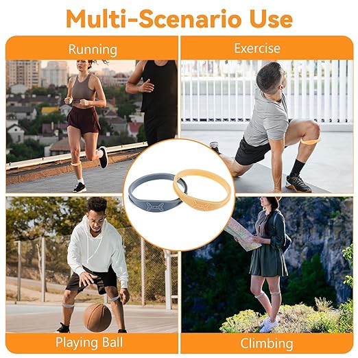 4Pcs Silicone Patella Bands for Knee Pain,Fine Knee Strap Patella Tendon Support, Elastic Patellar Knee Brace Strap Fixed Basketball Patella Band Rings for Running Soccer Hiking Jumpers