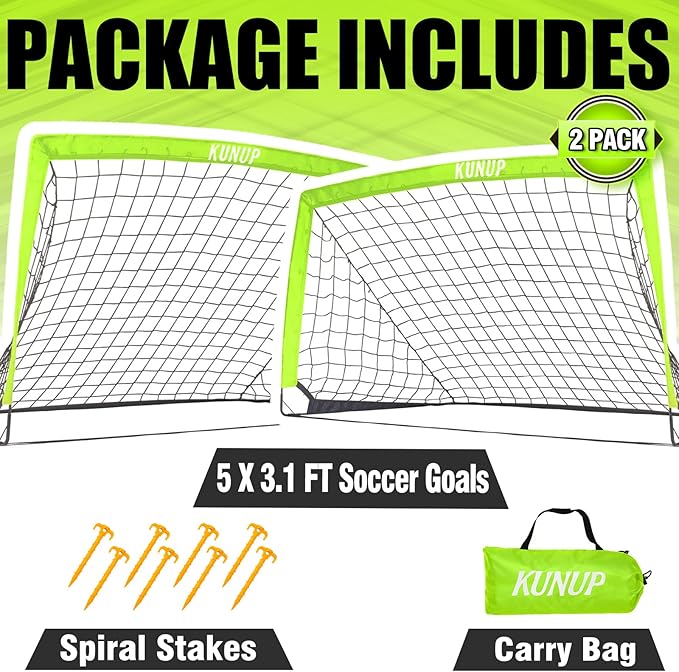 Kids Soccer Goals for Backyard 5×3, 6×4, 6×4, 9×5FT 9×5FT 2 2 Pieces