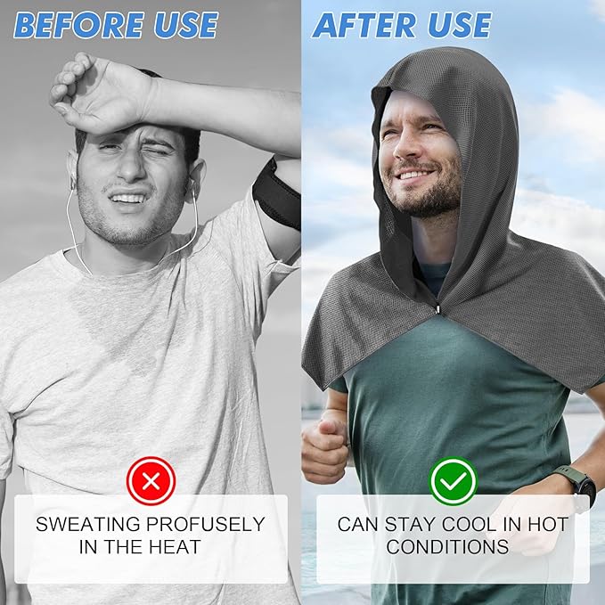 3 Pack Cooling Hoodie Towels for Neck and Face 50 Sun
