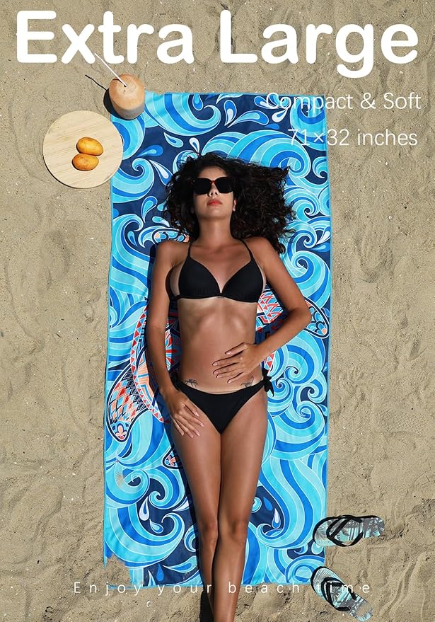 Microfiber Lightweight Beach Towel Sand Free Quick Dry