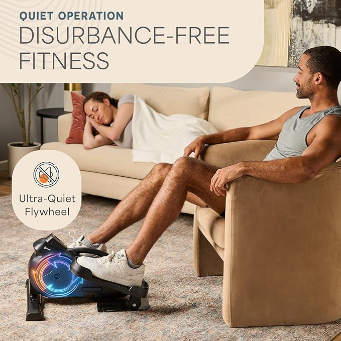 Lifepro Under Desk Elliptical Exercise Machine – Mini Bike Elliptical for Low Impact Leg & Arm Movement – Quiet Magnetic Resistance, LCD Display – Compact Seated Workout for Seniors