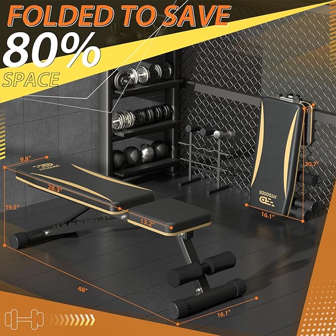 Adjustable Weight Bench - Heavy-Duty Foldable Workout Bench 660 LBS