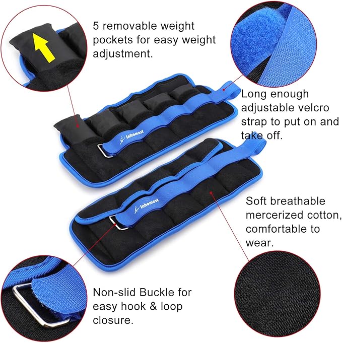 Adjustable Ankle Weights 1-5/10/12 Lbs Leg Weights