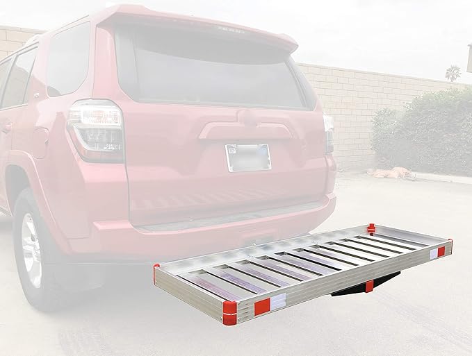 MaxxHaul 60" x 22" Aluminum Cargo Carrier Rack Basket for Luggage for SUV Truck Car Van - 500 lbs. Capacity, Silver