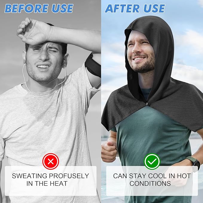 3 Pack Cooling Hoodie Towels for Neck and Face 50 Sun