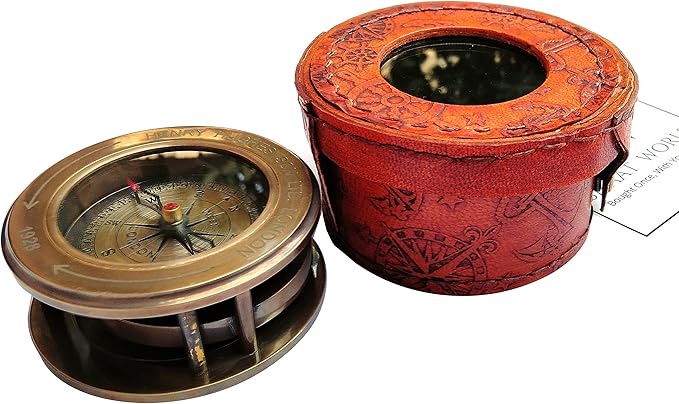 Military Metal Hiking Compass with Field Magnifying Glass