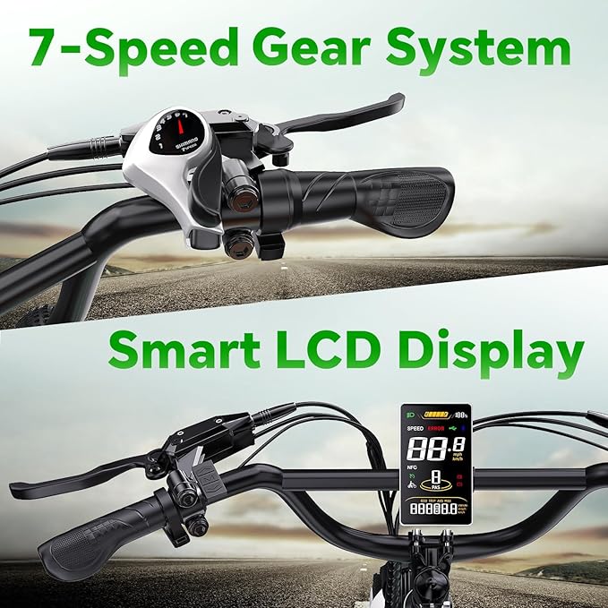 2 Seater Electric Bike, 48V 20AH(ššššš) Large Removable Battery, ššššš Peak Motor, 20"x 4.0" Fat Tire Ebike for Adults, 80+Miles Max,30+MPH, City Couple E Bike for All Terrain