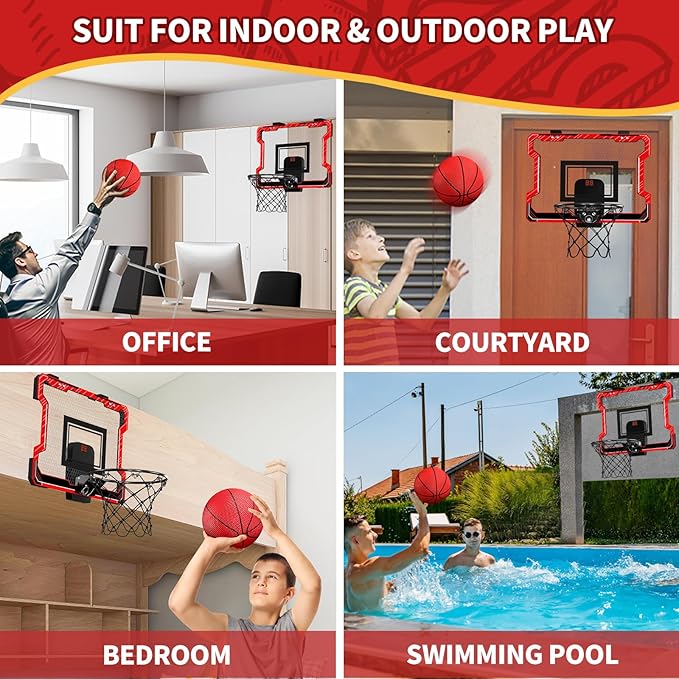 Mini Basketball Hoop Indoor with Scoreboard 3 Balls