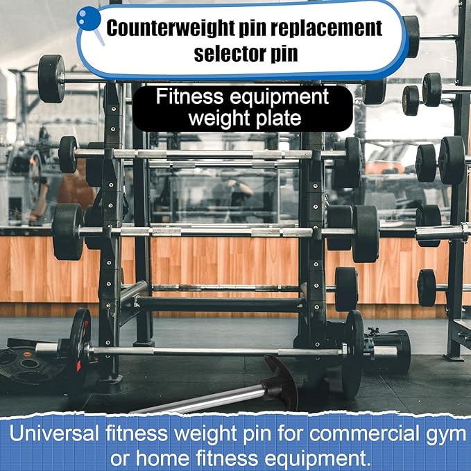 2pcs Weight Stack Pin - 3/8 Inch Diameter 6 Inch Locking Space Universal Selector Loading Pin for Home Gym Exercise Machine Accessories