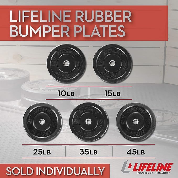 Lifeline Rubber Bumper Plate - Multiple Weight Options