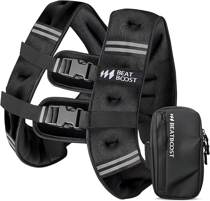Weighted Vest for Women Men BeatBoost 5 10 15 20 25 30 lb Weight Vest with Ironsand for Walking Strength Training Running Workout