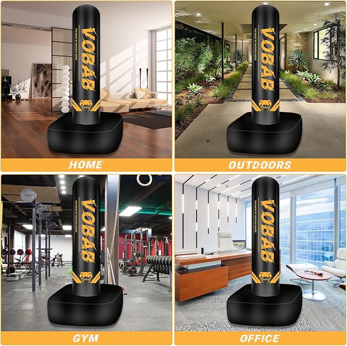 70" Freestanding Heavy Punching Bag with Stand for Adults Teens, Adjustable Standing Punch Bag for Men Women, Ideal for Boxing, MMA, Thai Fitness, and Home Training Workouts